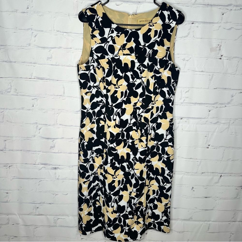 Nipon Boutique size 10 black, tan & white dress